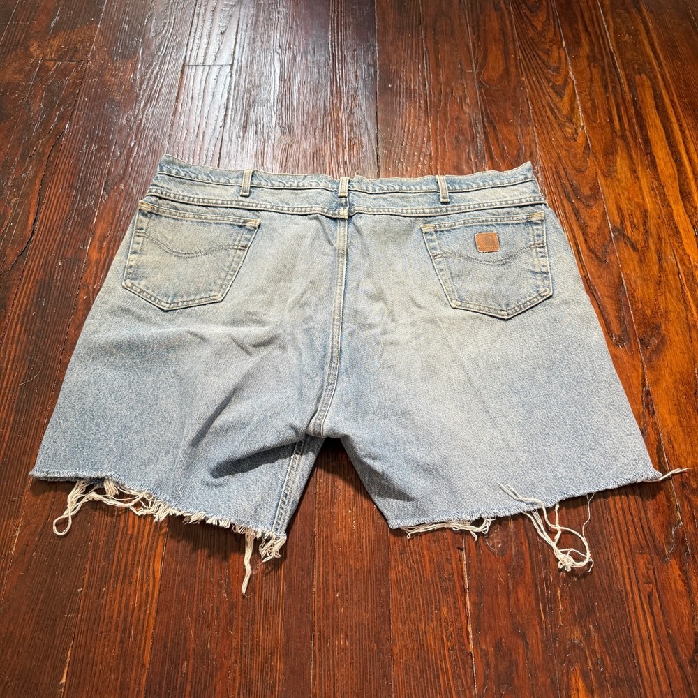 Vintage Carhartt Shorts Mens 40 Blue Cutoff Jean Jorts Denim Faded MADE IN USA